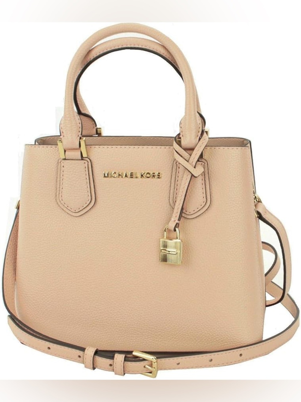 MICHAEL KORS Leather Handbag (+Crossbody Strap) Tan with Baby Pink Interior NWOT